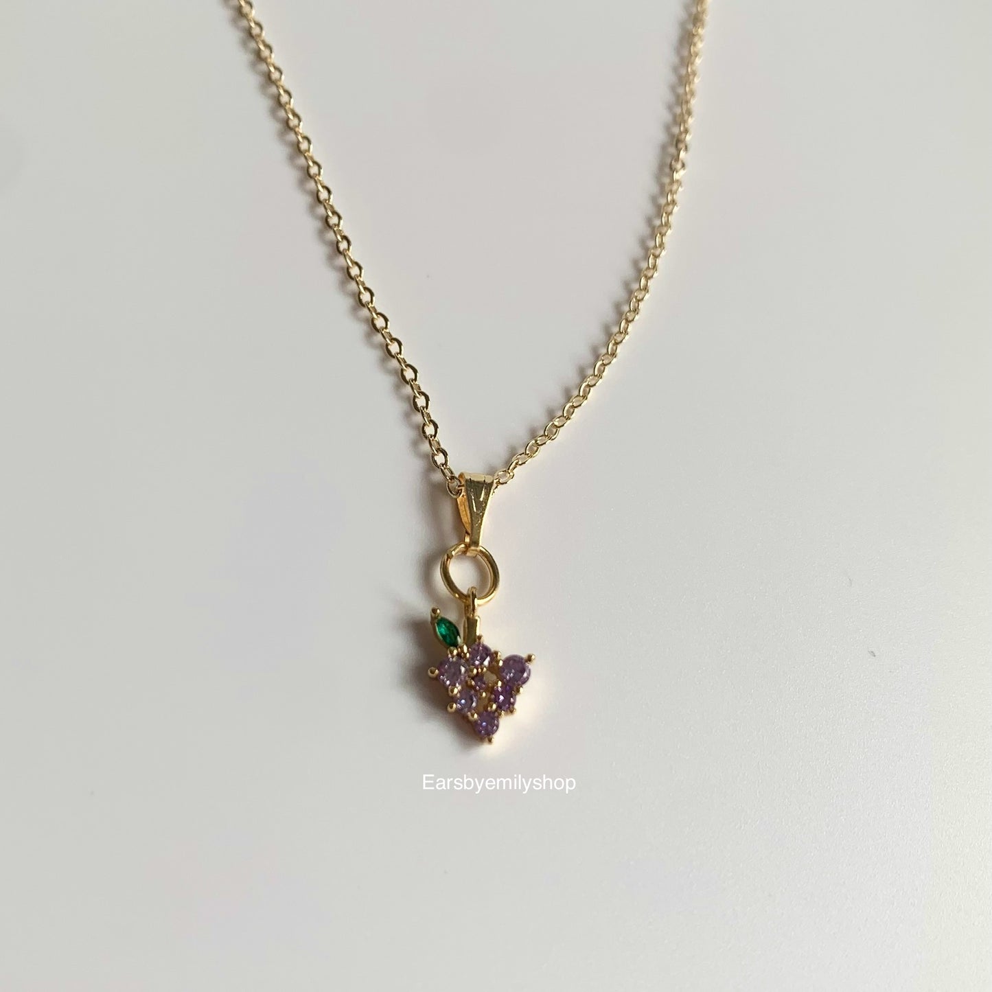 Gold plated fruit 16 inch Cherry or grape necklace
