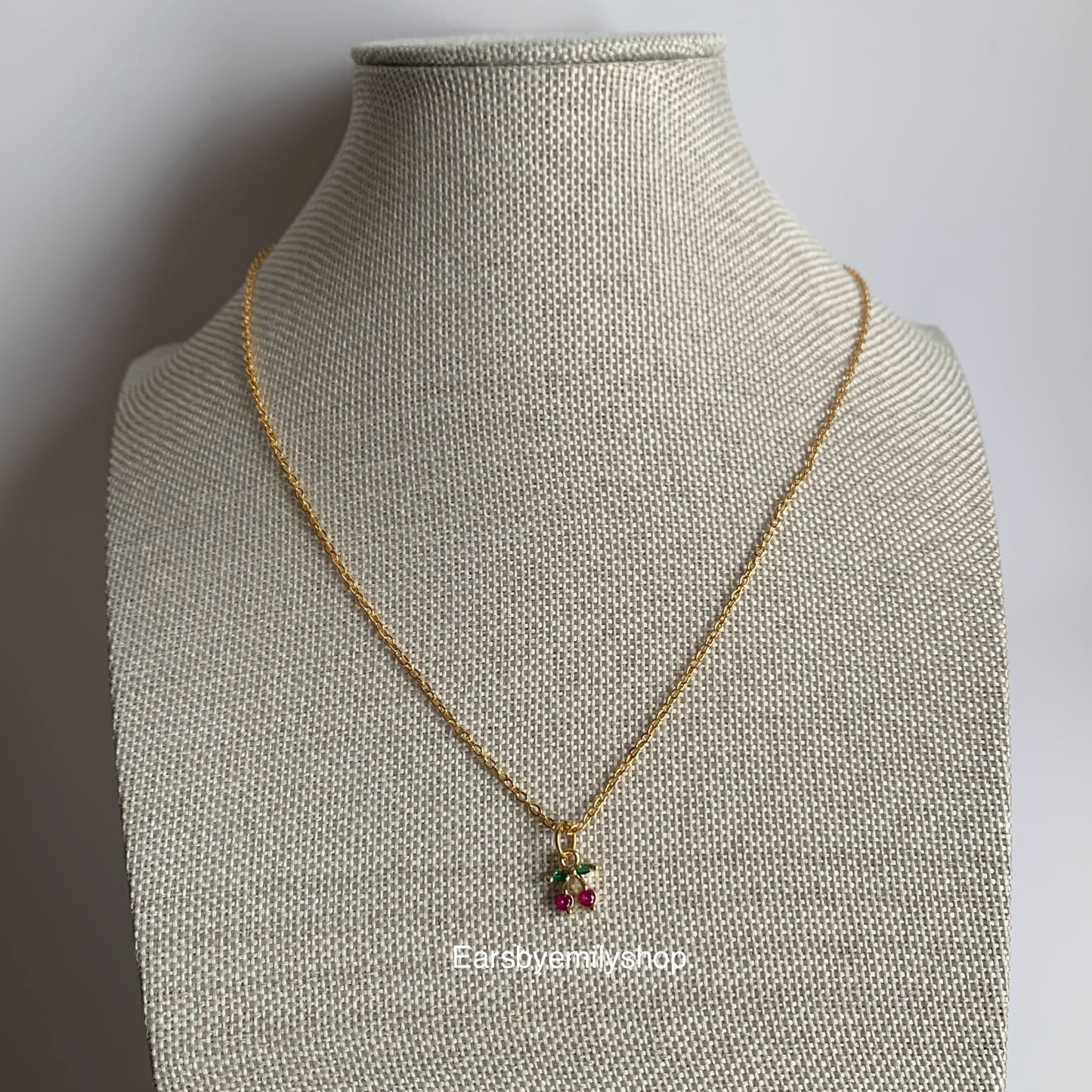 Gold plated fruit 16 inch Cherry or grape necklace