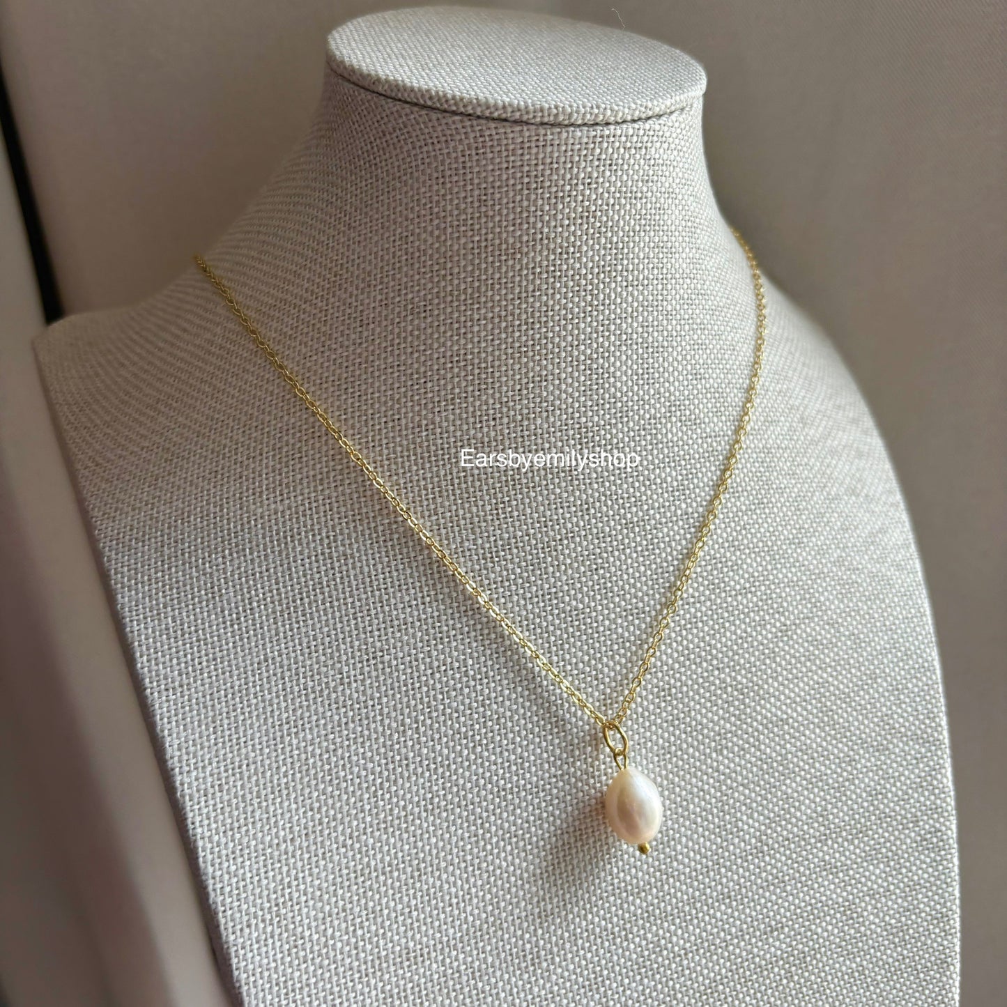 18k gold plated freshwater pearl necklace