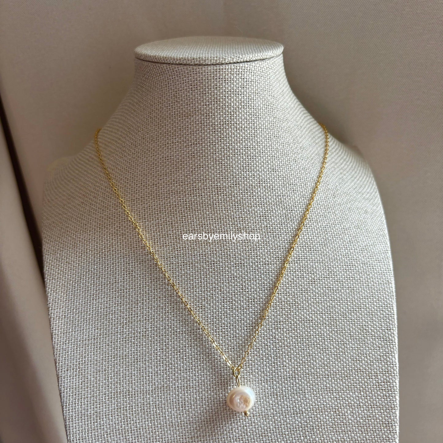 18k gold plated freshwater pearl necklace