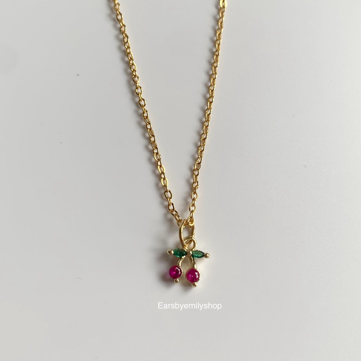 Gold plated fruit 16 inch Cherry or grape necklace