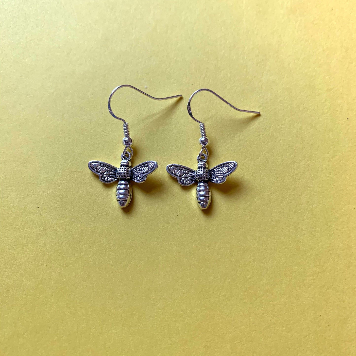 Silver bumble bee earrings