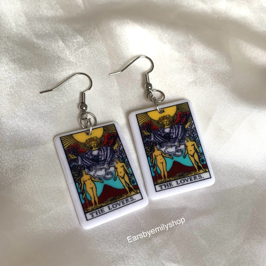 Tarot card dangle earrings