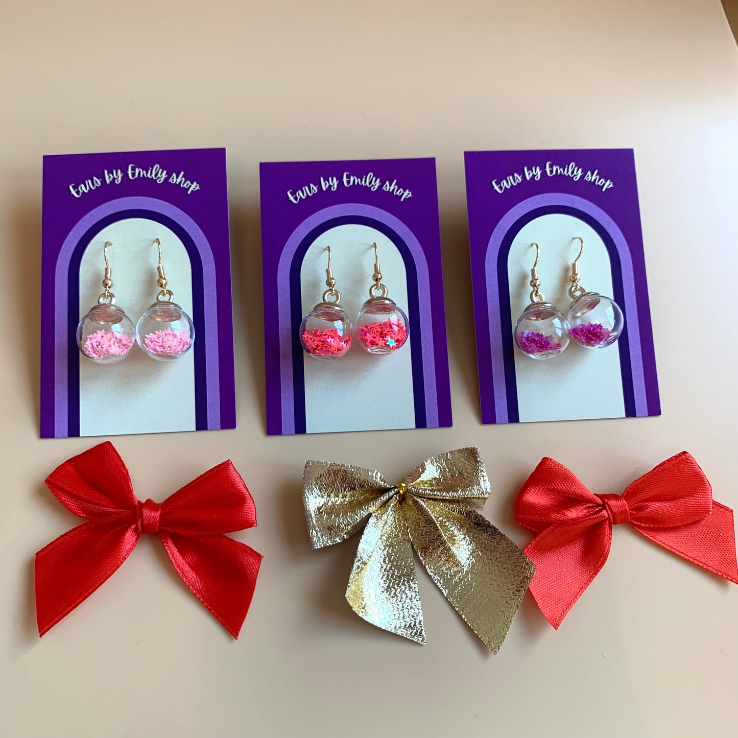 Mystery Christmas bauble dangle earrings