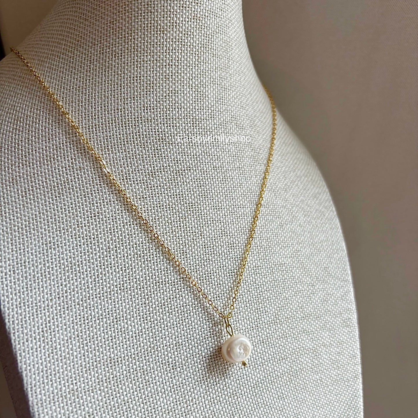 18k gold plated freshwater pearl necklace