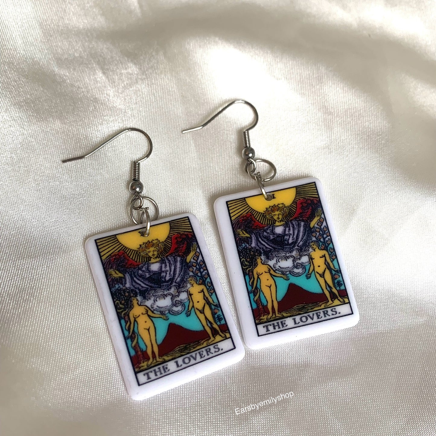 Tarot card dangle earrings