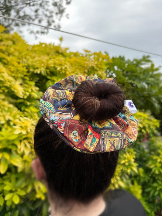 Big handmade vintage style book scrunchie