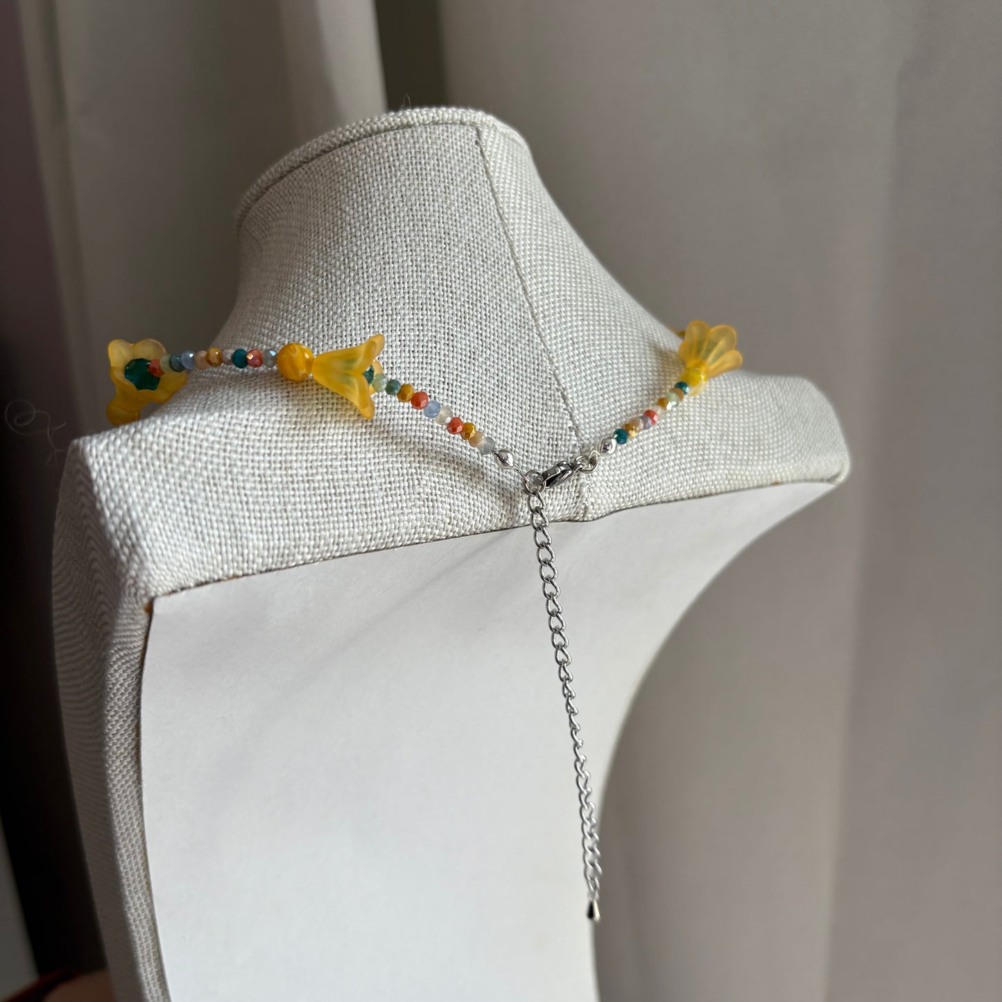 Handmade beaded orange flower chocker necklace