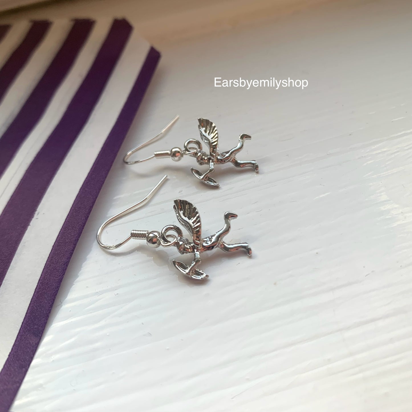 Silver or gold little cupid dangle earrings