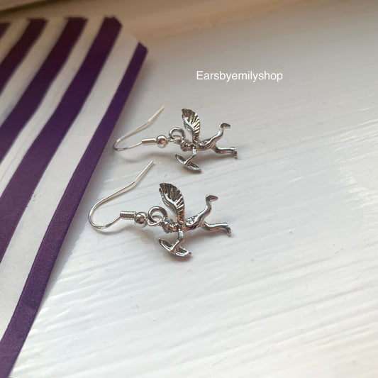 Silver or gold little cupid dangle earrings