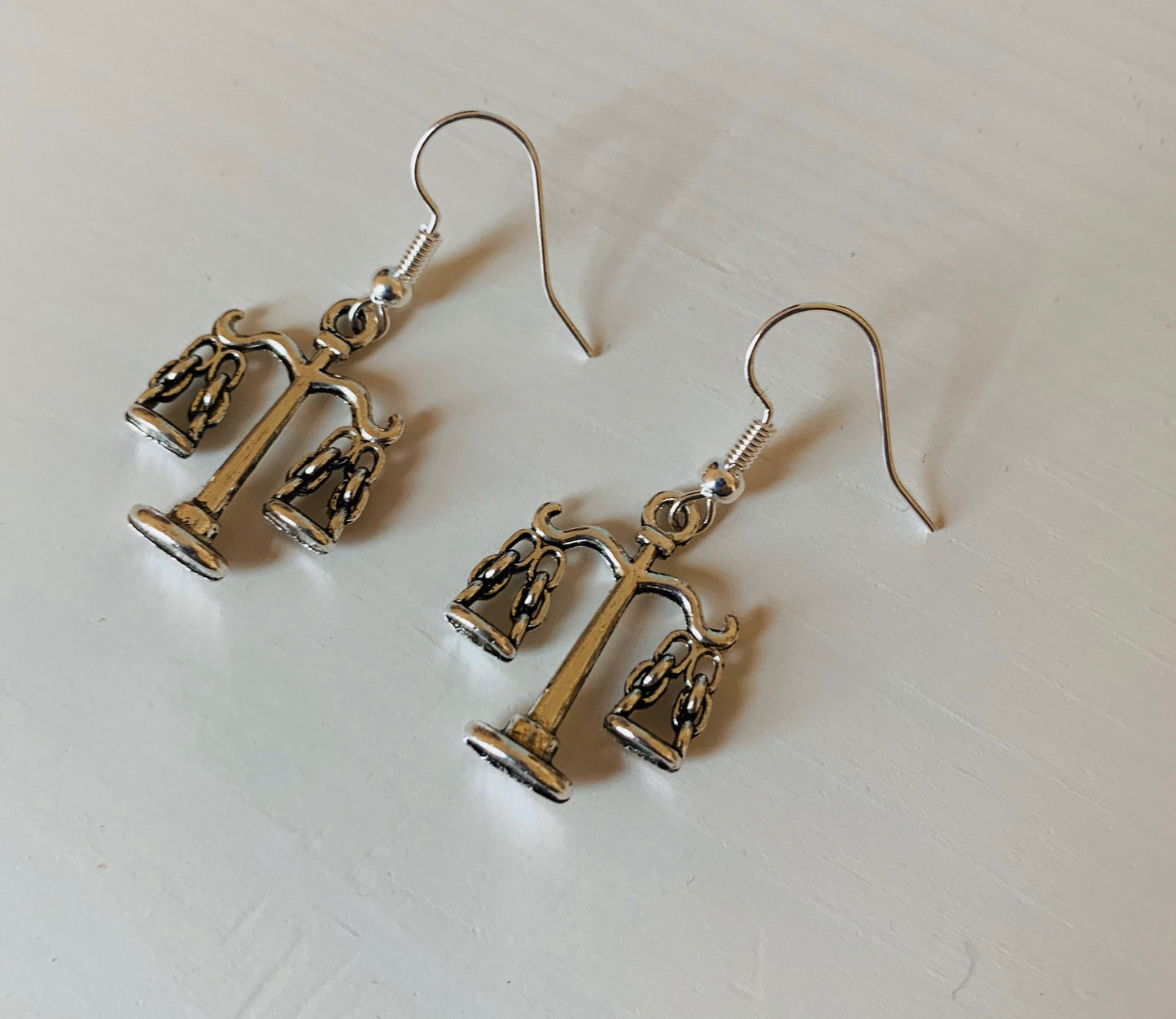 Silver judicial law scale/ Libra symbol earrings