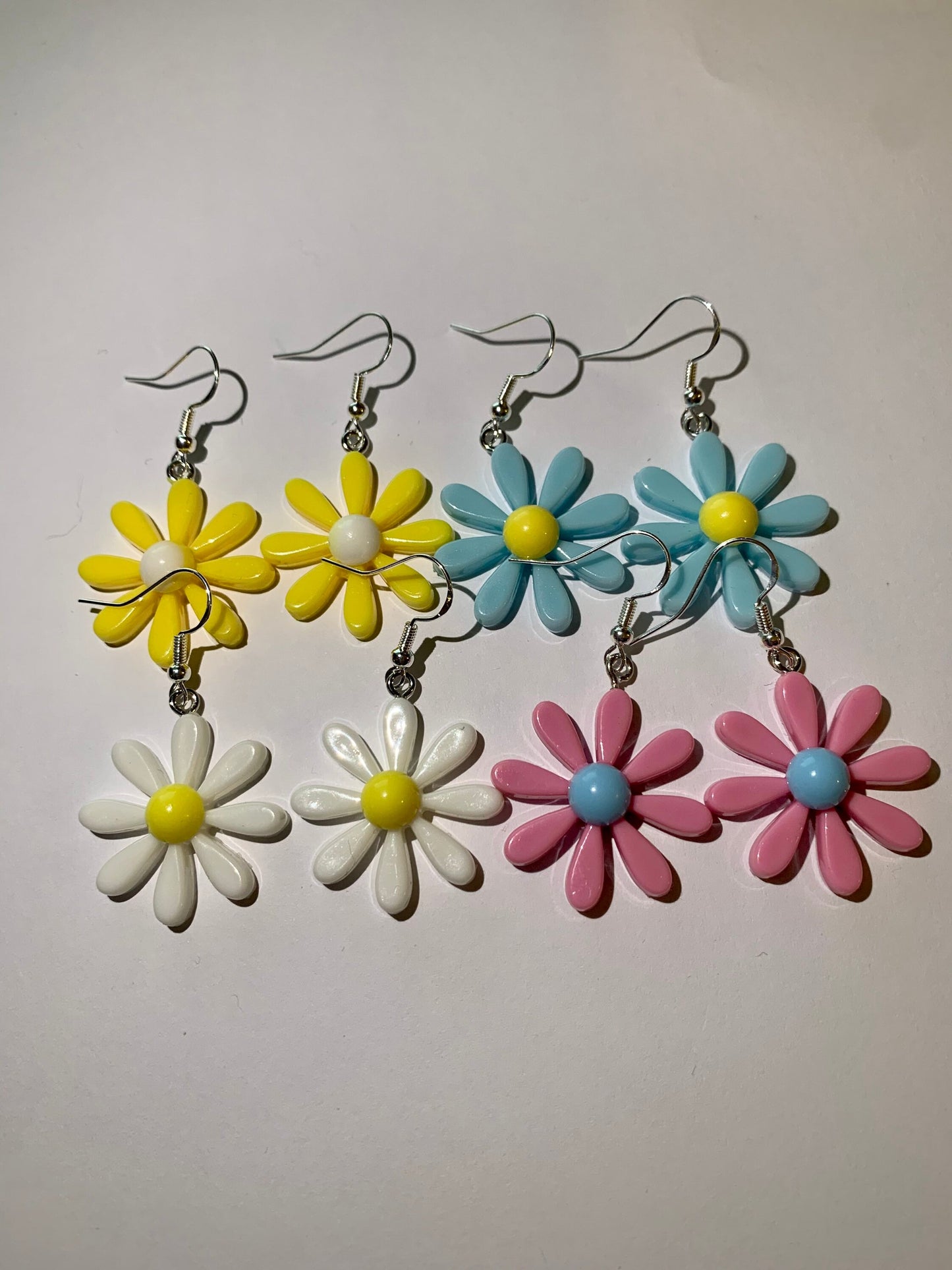 Colourful daisy flower earrings