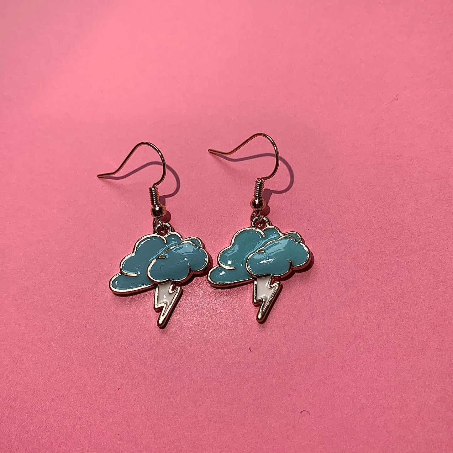 Pink, blue or white cloud storm earrings