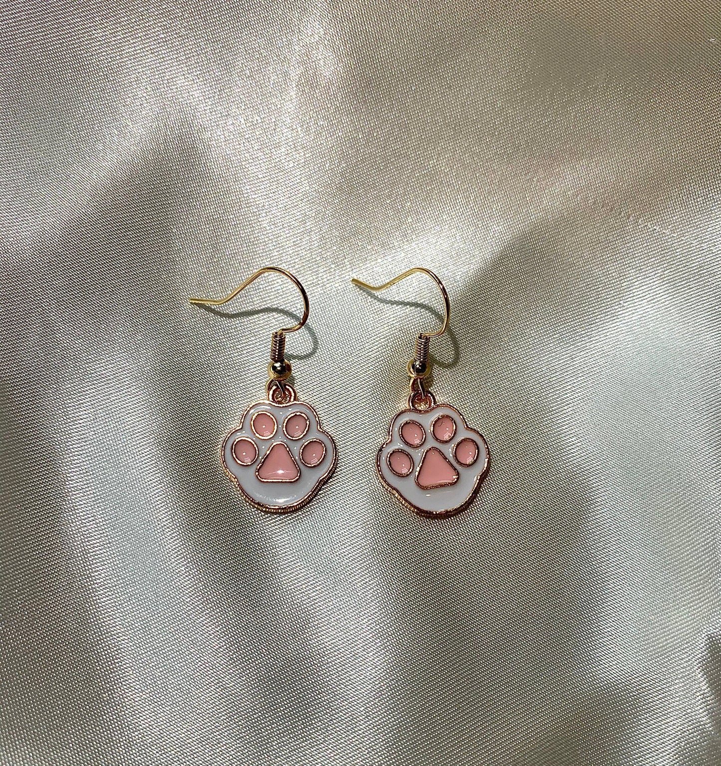 Paw print dangle earrings