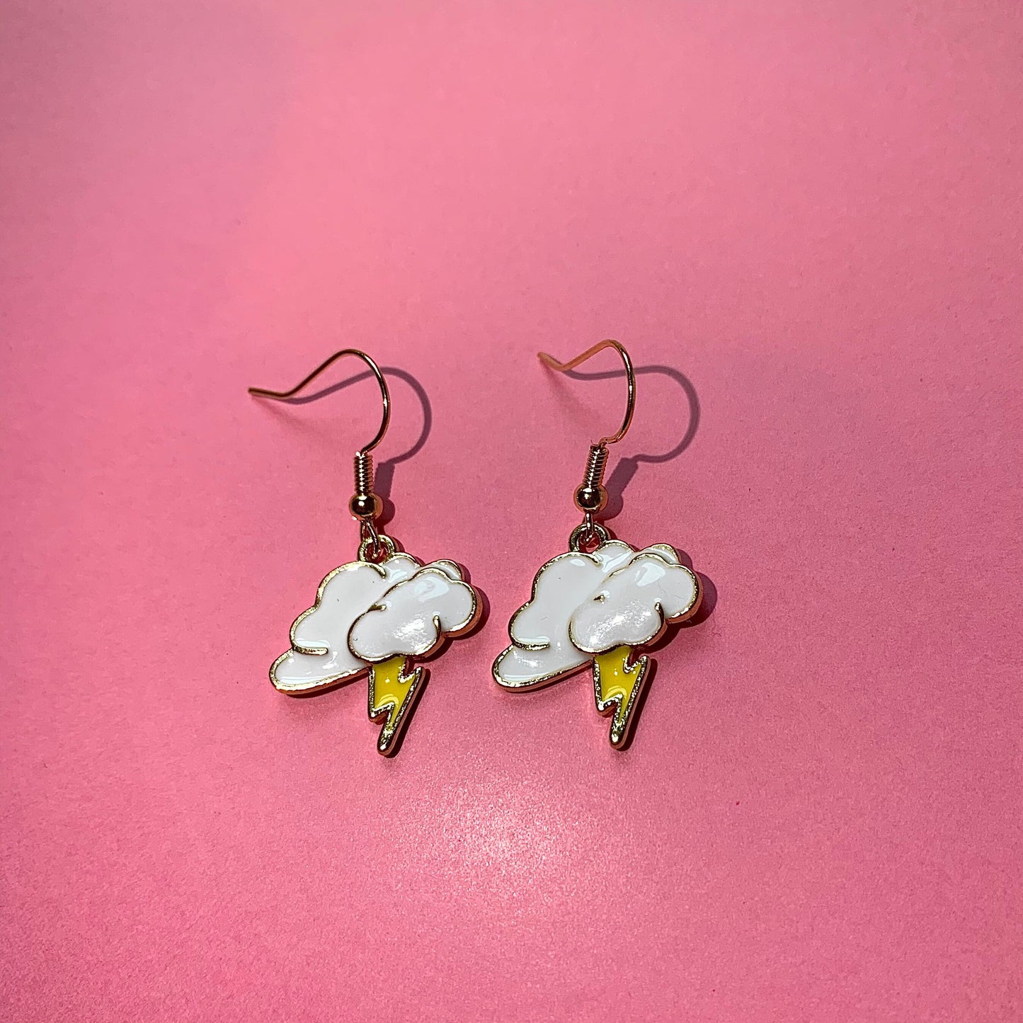 Pink, blue or white cloud storm earrings