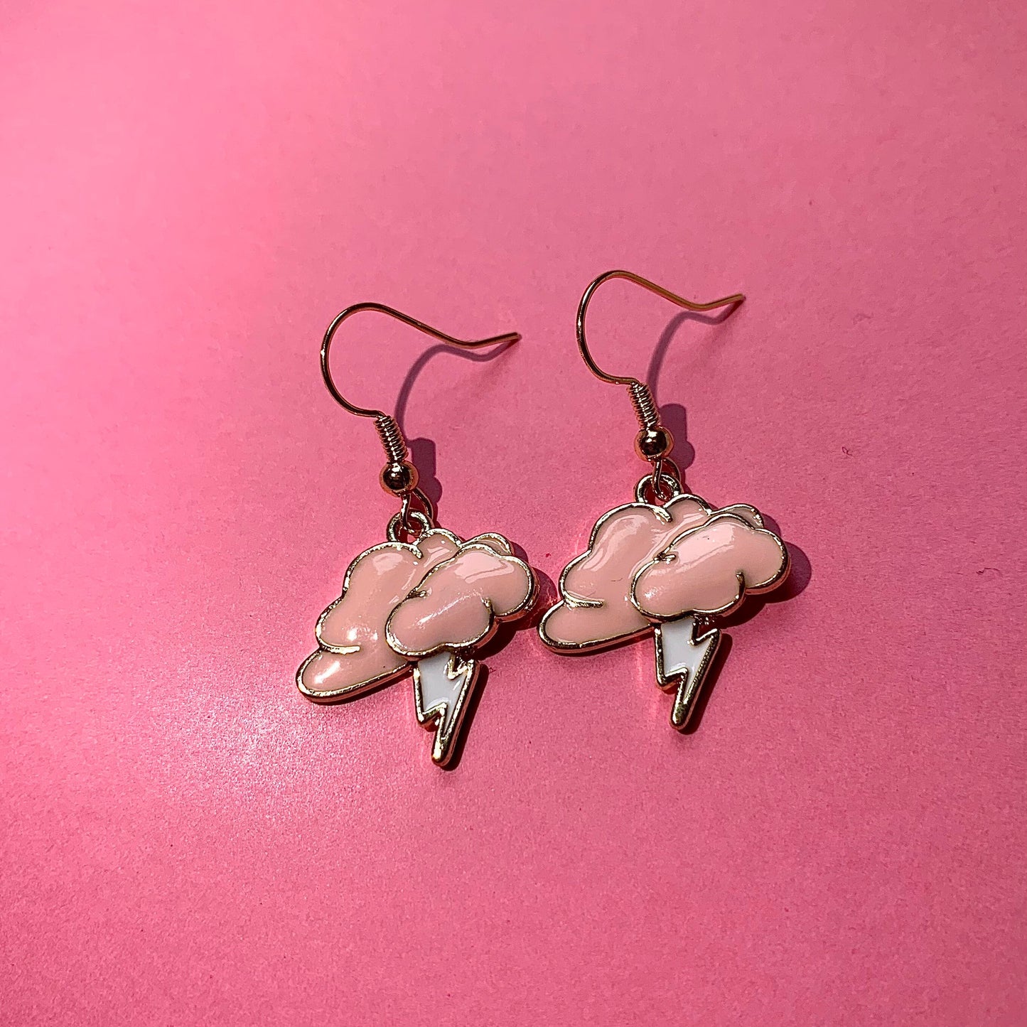 Pink, blue or white cloud storm earrings