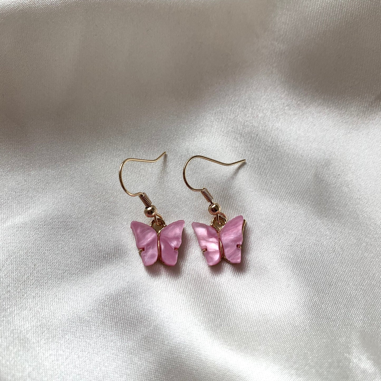 Acrylic colourful gold butterfly earrings